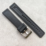 Leather & Rubber Strap - Black