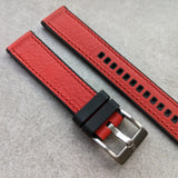 Leather & Rubber Strap - Red