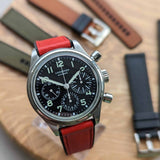 Leather & Rubber Strap - Red