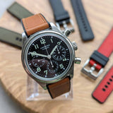 Leather & Rubber Strap - Tan Brown