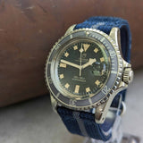 Premium Ribbed Two Piece Ballistic Nylon Strap - Navy & Blue Pinstripe