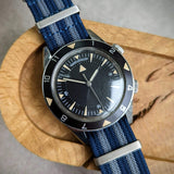 Premium Ribbed Fabric Watch Strap - Navy & Blue Bond