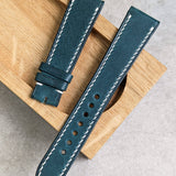 Badalassi Wax Strap - Ocean Blue W/Cream stitch