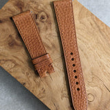 Baseball Pebbled Calfskin Strap - Tan W/Matching Stitch