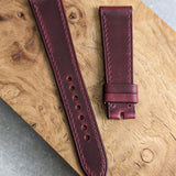 Virginia Chrome Strap Tanned - Burgundy W/Matching Stitch