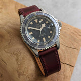 Virginia Chrome Strap Tanned - Burgundy W/Matching Stitch