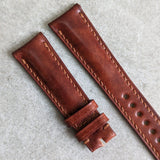 Shell Cordovan Watch Strap - Cognac Padded Marbled Museum