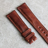 Shell Cordovan Watch Strap - Cognac Padded Marbled Museum