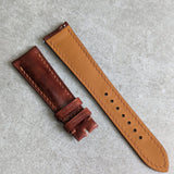 Shell Cordovan Watch Strap - Cognac Padded Marbled Museum
