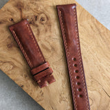Shell Cordovan Watch Strap - Cognac Padded Marbled Museum