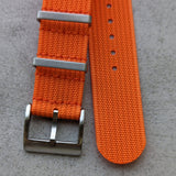 Premium Ribbed Fabric Watch Strap - Tangerine