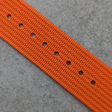 Premium Ribbed Fabric Watch Strap - Tangerine