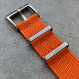 Premium Ribbed Fabric Watch Strap - Tangerine