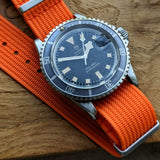 Premium Ribbed Fabric Watch Strap - Tangerine
