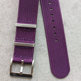 Premium Ribbed Fabric Watch Strap - Purple