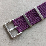 Premium Ribbed Fabric Watch Strap - Purple