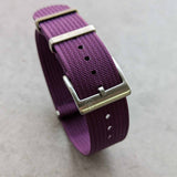 Premium Ribbed Fabric Watch Strap - Purple