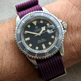 Premium Ribbed Fabric Watch Strap - Purple