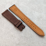Nubuck Leather Watch Strap - Chocolate Brown