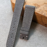Nubuck Leather Watch Strap - Grey