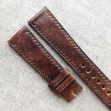Shell Cordovan Watch Strap - Dark Brown Marbled Museum