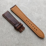 Shell Cordovan Watch Strap - Dark Brown Marbled Museum
