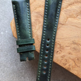 Shell Cordovan Watch Strap - Green Padded Marbled Museum