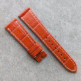 Embossed Crocodile Watch Strap - Orange