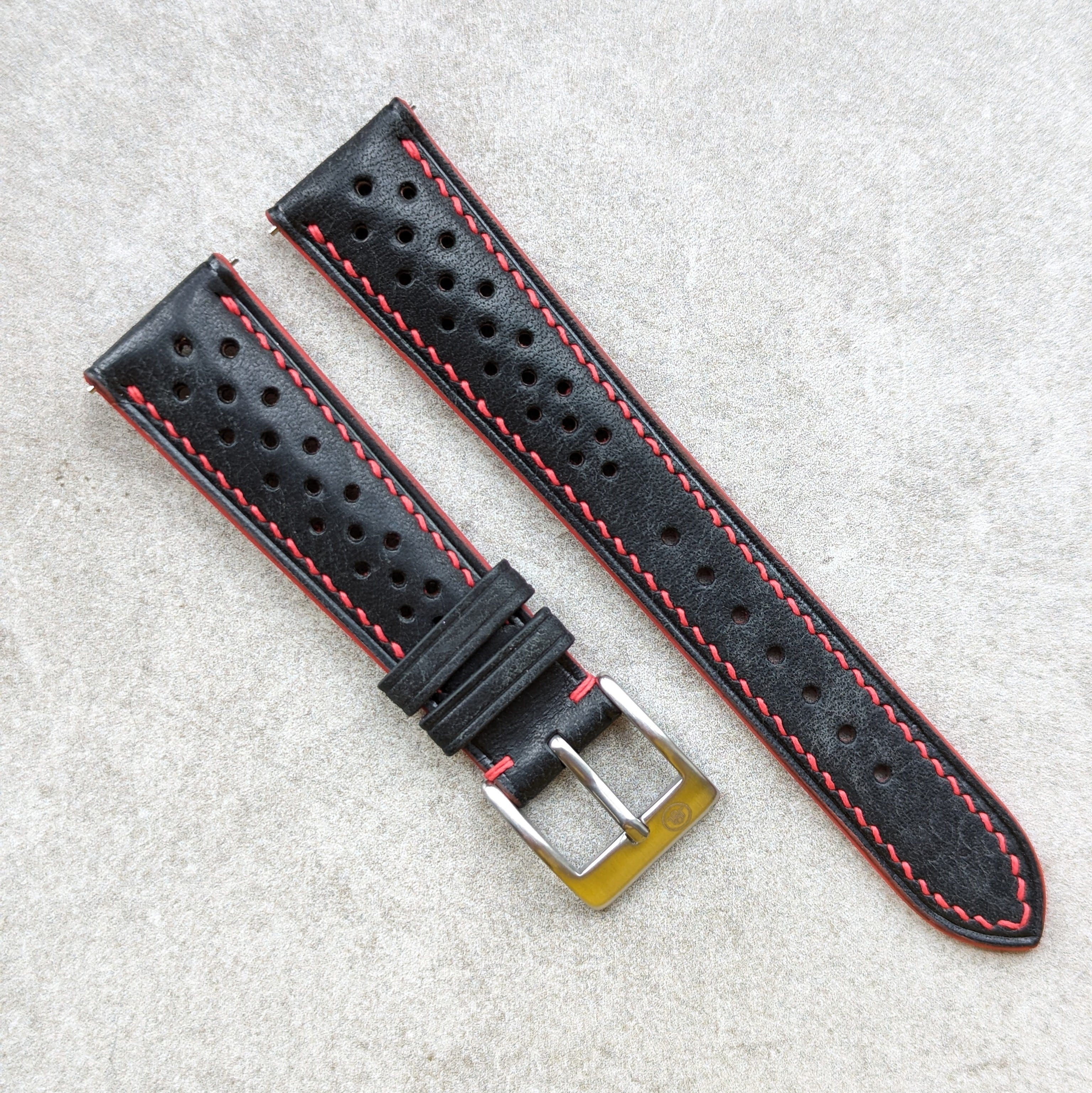 Pueblo Rally Watch Strap Black Red RTW The Strap Tailor