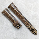 Embossed Crocodile Watch Strap - Military Green