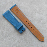 Nubuck Leather Watch Strap - Sky Blue