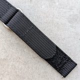 Premium Ribbed Two Piece Ballistic Nylon Strap - Black