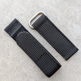 Premium Ribbed Two Piece Ballistic Nylon Strap - Black