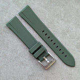 Soft Touch Chamfered Rubber Strap - Olive Green