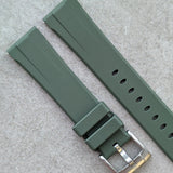 Soft Touch Chamfered Rubber Strap - Olive Green