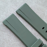 Soft Touch Chamfered Rubber Strap - Olive Green
