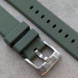 Soft Touch Chamfered Rubber Strap - Olive Green