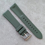 Soft Touch Chamfered Rubber Strap - Olive Green