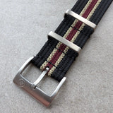 Premium Ribbed Fabric Watch Strap - Black, Khaki & Burgundy