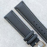 Soft Touch Rubber Sailcloth Strap - Black