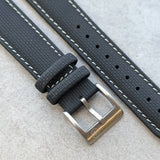 Soft Touch Rubber Sailcloth Strap - Black