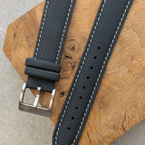 Soft Touch Rubber Sailcloth Strap - Black