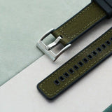 Sailcloth & Rubber Strap - Army Green