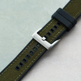 Sailcloth & Rubber Strap - Army Green