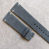 Premium Suede Strap Minimal Stitch - Light Grey - The Strap Tailor