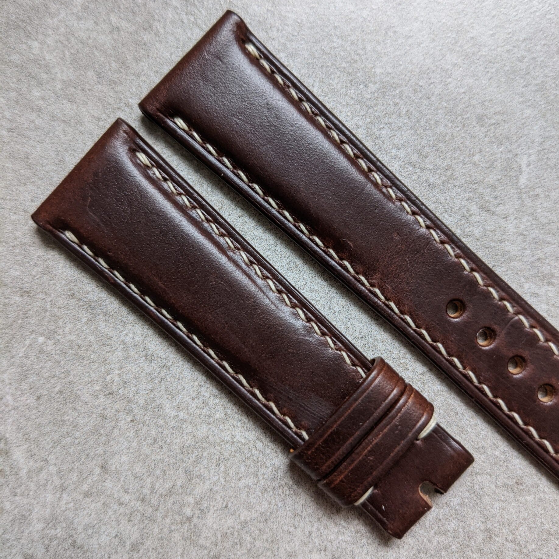 Chromexcel Calfskin Watch Strap - Chocolate Brown - The Strap Tailor