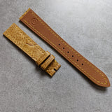 Ostrich Shin, Flat Watch Strap - Tan - The Strap Tailor