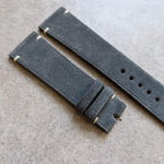 Premium Suede Strap Minimal Stitch - Light Grey - The Strap Tailor