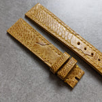 Ostrich Shin, Flat Watch Strap - Tan - The Strap Tailor