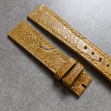 Ostrich Shin, Flat Watch Strap - Tan - The Strap Tailor